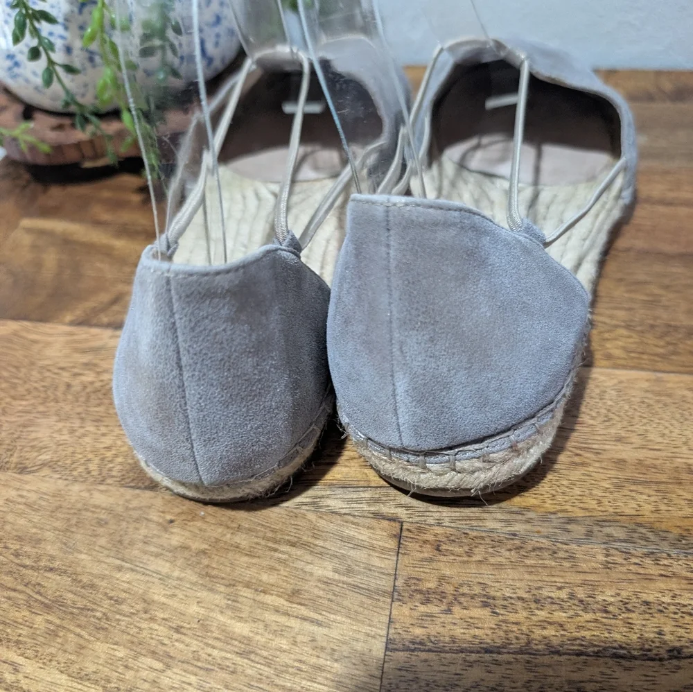 Eileen Fisher‎ Lee Metallic Suede Espadrille Flat Size 8.5